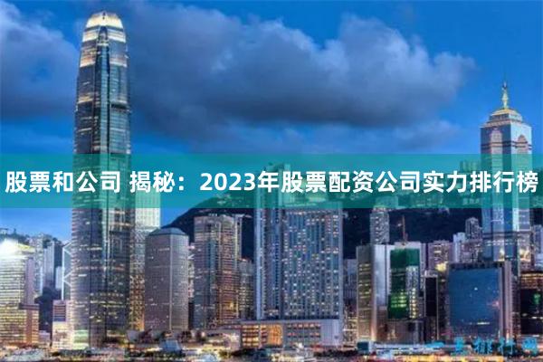 股票和公司 揭秘：2023年股票配资公司实力排行榜